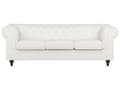 Miniatyrbild 9 av 11: Soffgrupp med tillhörande Fåtölj 4-sitsig Chesterfield Off-White Tuftad Klädsel i Polyestertyg Ben i Mörkt Trä Modern Design Vardagsrum