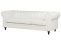 Miniatyrbild 10 av 11: Soffgrupp med tillhörande Fåtölj 4-sitsig Chesterfield Off-White Tuftad Klädsel i Polyestertyg Ben i Mörkt Trä Modern Design Vardagsrum
