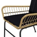 Miniatyrbillede 4 af 6: Rootz Havemøbelsæt - Bistrosæt - Boho Style - Balkonmøbler - Vejrbestandigt - Sofabord - Sædehynder - Stålrør-pe-rattan - Naturligt træ-sort - 78 x 68