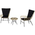 Miniatyrbillede 6 af 6: Rootz Havemøbelsæt - Bistrosæt - Boho Style - Balkonmøbler - Vejrbestandigt - Sofabord - Sædehynder - Stålrør-pe-rattan - Naturligt træ-sort - 78 x 68