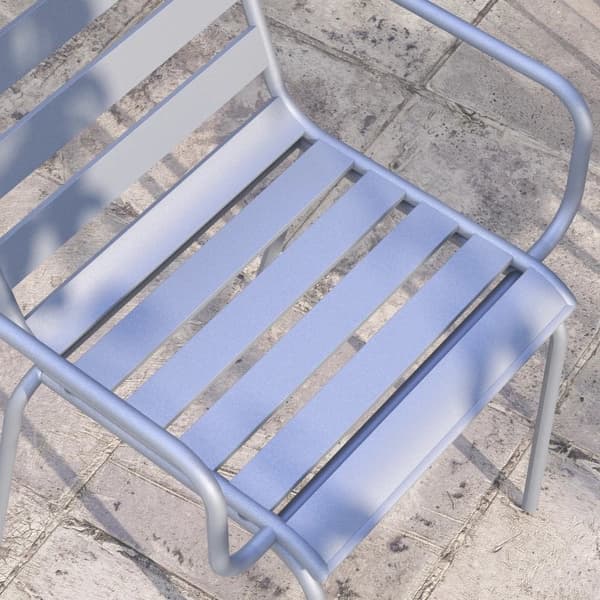 Rootz Trädgårdsmöbler Set - Balkong Bistro - Soffbord - 3-delad Bistro - Hopfällbar - Modern Design - Stål - Ljusgrå - 51 x 58 x 78 cm