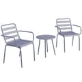 Miniatyrbild 1 av 7: Rootz Trädgårdsmöbler Set - Balkong Bistro - Soffbord - 3-delad Bistro - Hopfällbar - Modern Design - Stål - Ljusgrå - 51 x 58 x 78 cm