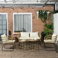 Miniatyrbillede 2 af 4: Rootz Havemøbler - Sædehynder - Loungesæt - Udendørs siddegruppe - Boho Style - 5-delt sæt - PE Rattan-polyester - Creme - Naturlig - Sort - 145 X 70