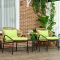 Miniatyrbillede 2 af 6: Rootz Polyrattan Havemøbler - Rattan Patio - Siddehynder - 3-delt sæde - Rygpuder - Faux Rattan - Metalramme - Polyester - Grøn - 47W x 48D cm