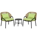 Miniatyrbillede 1 af 6: Rootz Polyrattan Havemøbler - Rattan Patio - Siddehynder - 3-delt sæde - Rygpuder - Faux Rattan - Metalramme - Polyester - Grøn - 47W x 48D cm