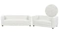 Miniatyrbillede 1 af 11: Sofasæt Off White Boucle Polyester 5 Personers Sofagruppe Design Stue Indretning