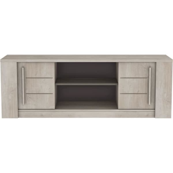 ANTIBES vardagsrumsmöbelset: Soffbord + TV-bänk + Skänk - Champagneek och betongdekor