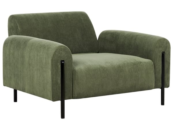 Sofagruppe grøn stofbetrukket stålben 4-personers fløjl justerbart ryglæn moderne stil