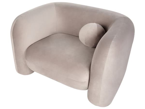 Soffgrupp 4-sits Gråbeige Sammet Soffa 3-sits + Fåtölj med Prydnadskuddar Retro Glam Art Déco Vardagsrum