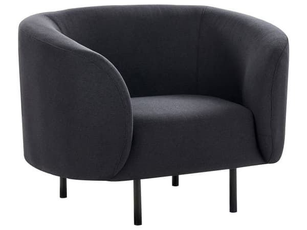Sohvaryhmä musta kangas verhoiltu rautajalat kuudelle kaareva perinteinen glamour tyyli