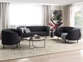 Miniatyrbillede 2 af 11: Sofasæt Sort Polyester 6 Personers Sofagruppe Design Stue Indretning