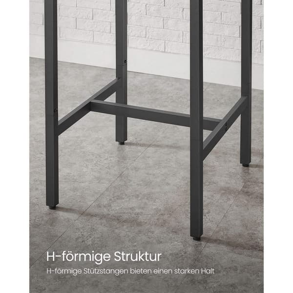 Rootz Barbordsset - Pubbord - Bistrobord - Spånskiva och stål - Greige Black - 60cm x 60cm x 92cm - Lättvikts - Robust - Enkel montering