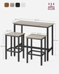 Pikkukuva 6 / 6: Rootz 3-osainen baaripöytäsetti - Pub-pöytä - Tason korkeuspöytä - Lastulevy ja teräs - Greige kirjava muste - 100 cm x 40 cm x 90 cm - 40 cm x 30 cm