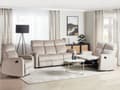 Miniatyrbild 6 av 11: Soffgrupp Manuell Lutningsfunktion Beige Sammetsklädsel 3 och 2-sits Fåtölj Soffa Modern Design Avslappningsfunktion