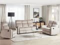 Miniatyrbild 2 av 11: Soffgrupp Manuell Lutningsfunktion Beige Sammetsklädsel 3 och 2-sits Fåtölj Soffa Modern Design Avslappningsfunktion