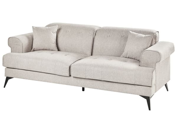 Sofasæt Taupe Polyester 3 2 1 Personers Sofagruppe med Splitback Sovefunktion Stue Indretning