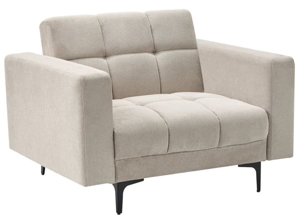 Sofasæt Beige Polyester 5 Personers Sofagruppe med Lænestole Splitback Sovefunktion Stue Indretning