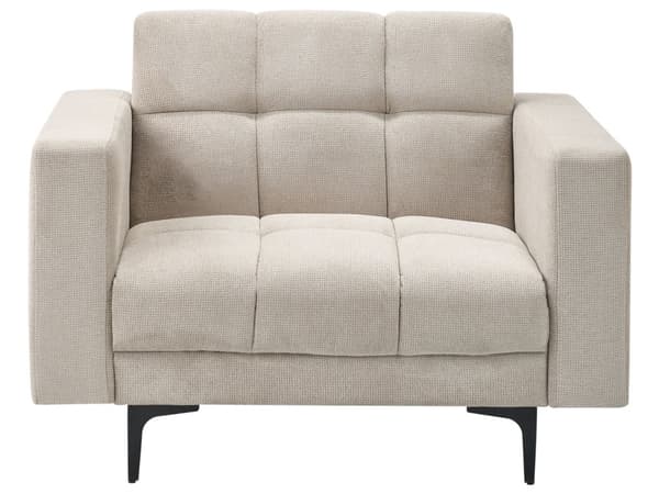 Sofasæt Beige Polyester 5 Personers Sofagruppe med Lænestole Splitback Sovefunktion Stue Indretning