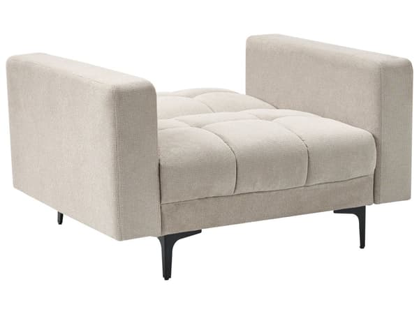Sofasæt Beige Polyester 5 Personers Sofagruppe med Lænestole Splitback Sovefunktion Stue Indretning