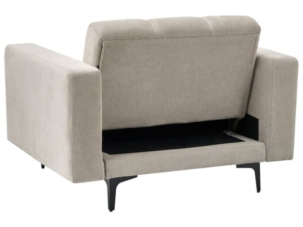 Sofasæt Beige Polyester 5 Personers Sofagruppe med Lænestole Splitback Sovefunktion Stue Indretning