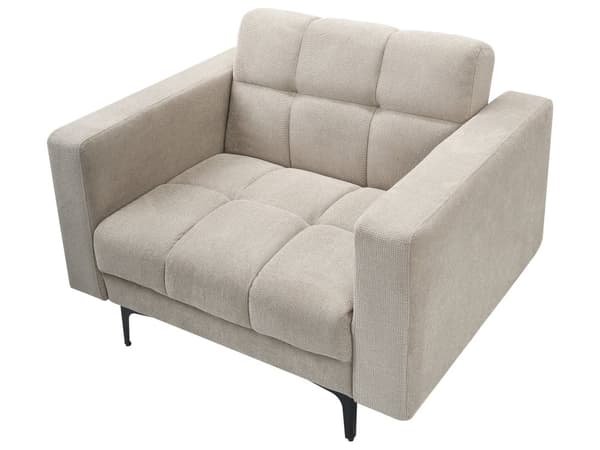Sofasæt Beige Polyester 5 Personers Sofagruppe med Lænestole Splitback Sovefunktion Stue Indretning