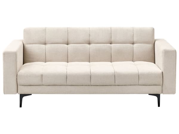 Sofasæt Beige Polyester 5 Personers Sofagruppe med Lænestole Splitback Sovefunktion Stue Indretning