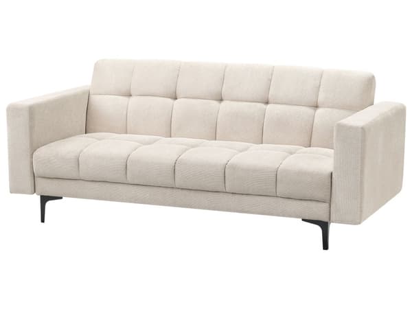 Sofasæt Beige Polyester 5 Personers Sofagruppe med Lænestole Splitback Sovefunktion Stue Indretning