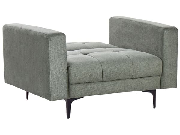 Sofasæt Grøn Polyester 5 Personers Sofagruppe med Lænestole Splitback Sovefunktion Stue Indretning