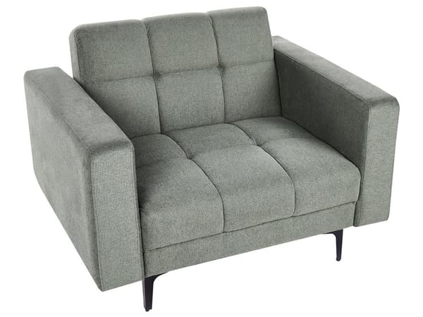 Sofasæt Grøn Polyester 5 Personers Sofagruppe med Lænestole Splitback Sovefunktion Stue Indretning