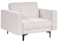 Miniatyrbild 6 av 11: Soffgrupp Off-White Polyester Tyg Klädsel 3-sits och 2 Fåtöljer Lutande Ryggstöd 3 Lägen Klick-Klack