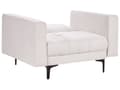 Miniatyrbild 7 av 11: Soffgrupp Off-White Polyester Tyg Klädsel 3-sits och 2 Fåtöljer Lutande Ryggstöd 3 Lägen Klick-Klack