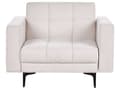 Miniatyrbild 8 av 11: Soffgrupp Off-White Polyester Tyg Klädsel 3-sits och 2 Fåtöljer Lutande Ryggstöd 3 Lägen Klick-Klack