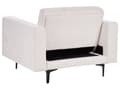 Miniatyrbild 9 av 11: Soffgrupp Off-White Polyester Tyg Klädsel 3-sits och 2 Fåtöljer Lutande Ryggstöd 3 Lägen Klick-Klack