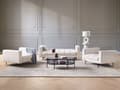 Miniatyrbillede 4 af 11: Sofasæt Off White Polyester 5 Personers Sofagruppe med Lænestole Splitback Sovefunktion Stue Indretning