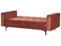 Miniatyrbillede 8 af 11: Sofasæt Rød Velour 5 Personers Sofagruppe med Lænestole Splitback Sovefunktion Stue Indretning