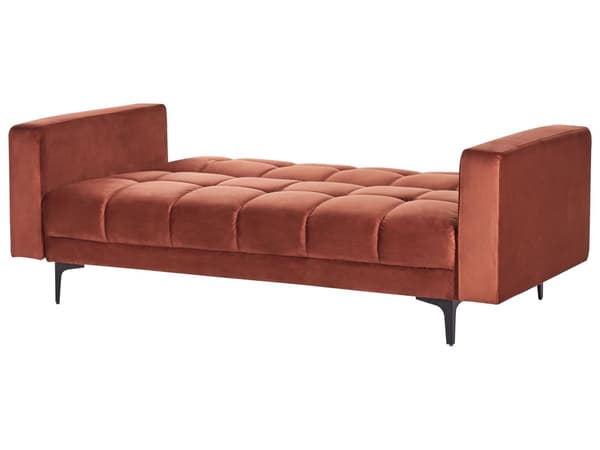 Sofasæt Rød Velour 5 Personers Sofagruppe med Lænestole Splitback Sovefunktion Stue Indretning