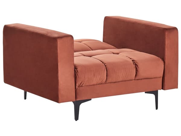 Sofasæt Rød Velour 5 Personers Sofagruppe med Lænestole Splitback Sovefunktion Stue Indretning