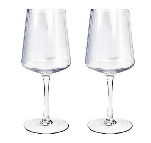 Vinbeger 2stk STRIPE POLAR H21,7cm 390ml, gjennomsiktig glass