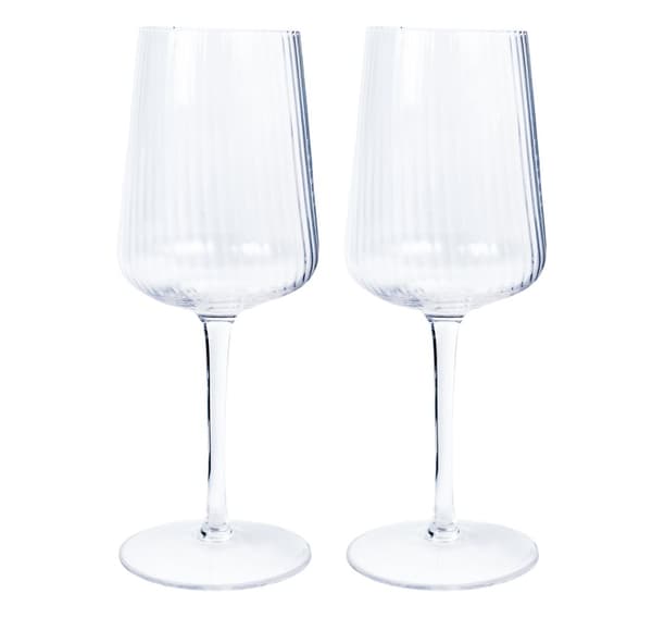 Vinbeger 2stk STRIPE POLAR H23,7cm 550ml, gjennomsiktig glass