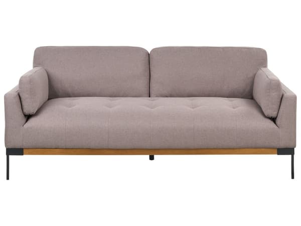 Soffgrupp Taupe Polyester Tyg Järn Svarta Ben 3-sits 2-sits Fåtölj Stoppad Vardagsrumsmöbler