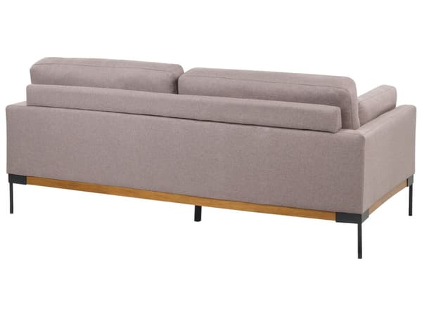 Soffgrupp Taupe Polyester Tyg Järn Svarta Ben 3-sits 2-sits Fåtölj Stoppad Vardagsrumsmöbler