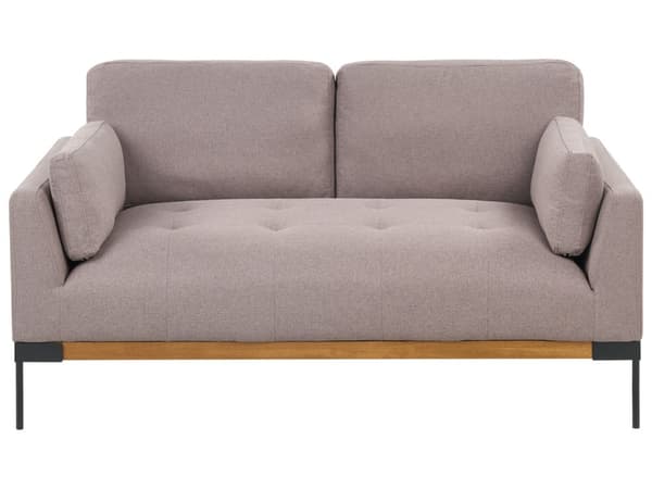 Soffgrupp Taupe Polyester Tyg Järn Svarta Ben 3-sits 2-sits Fåtölj Stoppad Vardagsrumsmöbler