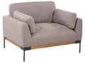 Miniatyrbild 10 av 11: Soffgrupp Taupe Polyester Tyg Järn Svarta Ben 3-sits 2-sits Fåtölj Stoppad Vardagsrumsmöbler