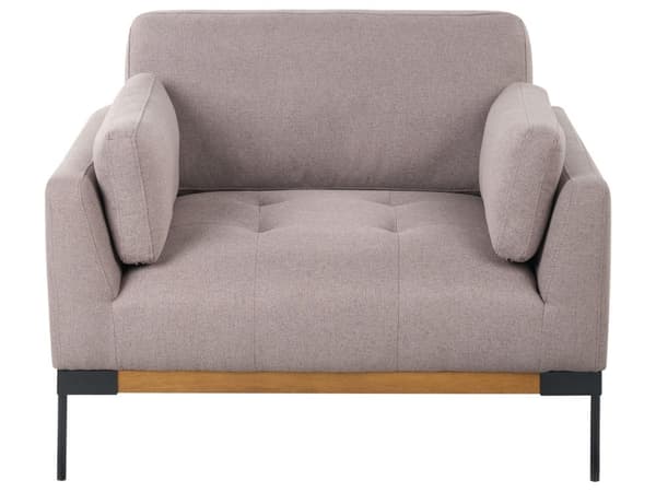 Soffgrupp Taupe Polyester Tyg Järn Svarta Ben 3-sits 2-sits Fåtölj Stoppad Vardagsrumsmöbler