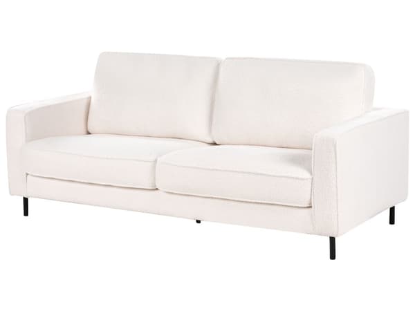 Sofasæt hvid polyester boucle 3 + 1 sofa lænestol stue soveværelse sæt