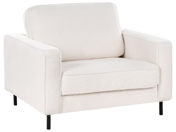 Sofasæt hvid polyester boucle 3 + 1 sofa lænestol stue soveværelse sæt