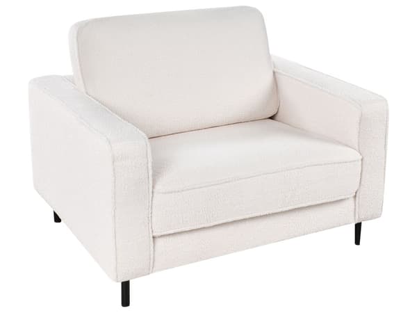 Sofasæt hvid polyester boucle 3 + 1 sofa lænestol stue soveværelse sæt