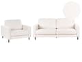 Miniatyrbillede 1 af 11: Sofasæt hvid polyester boucle 3 + 1 sofa lænestol stue soveværelse sæt