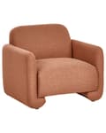 Miniatyrbillede 4 af 11: Siddesæt gyldenbrun polyesterpolstret sofa 3-personers lænestol ryglæn armlæn stuemøbler retrostil