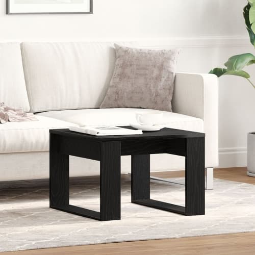 Svart ek sidobord - 50x50x35 cm, Tillverkat av konstruerat trä